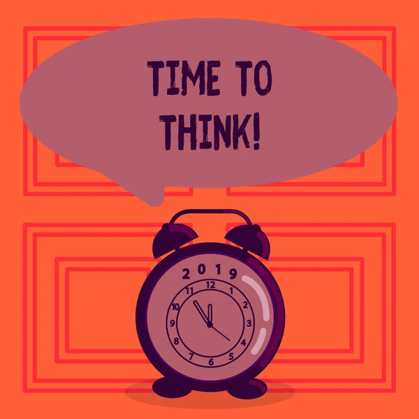 Segno di testo che mostra il tempo di pensare. Foto concettuale Thinking Planning Ideas Risposte Domande . — Foto Stock