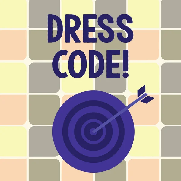 Tanda teks menunjukkan Kode Pakaian. Konsep foto Aturan dari apa yang dapat Anda kenakan dan tidak ke sekolah atau acara . — Stok Foto