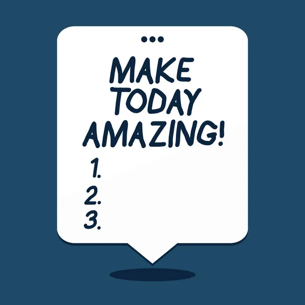 Signo de texto que muestra Make Today Amazing. Foto conceptual Momento Productivo Especial Optimista . — Foto de Stock
