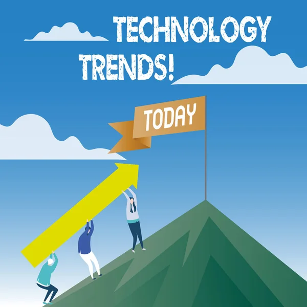 Woord schrijven tekst technologische Trends. Businessconcept voor Trending moderne virale geavanceerde ontwikkeling Trendy nieuwe. — Stockfoto