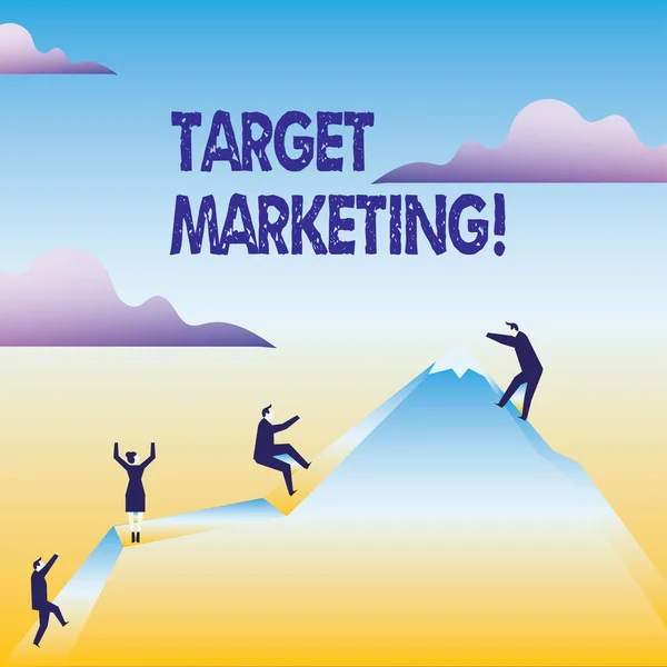 Ecriture conceptuelle montrant Target Marketing. Texte de la photo d'affaires Segmentation du marché Public ciblant la sélection des clients . — Photo