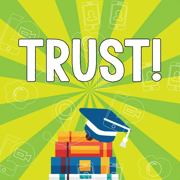 Uwaga: pisanie zaufania. Biznesowe zdjęcie prezentujący wiara w niezawodności zaufanie zdolność prawdy. — Zdjęcie stockowe