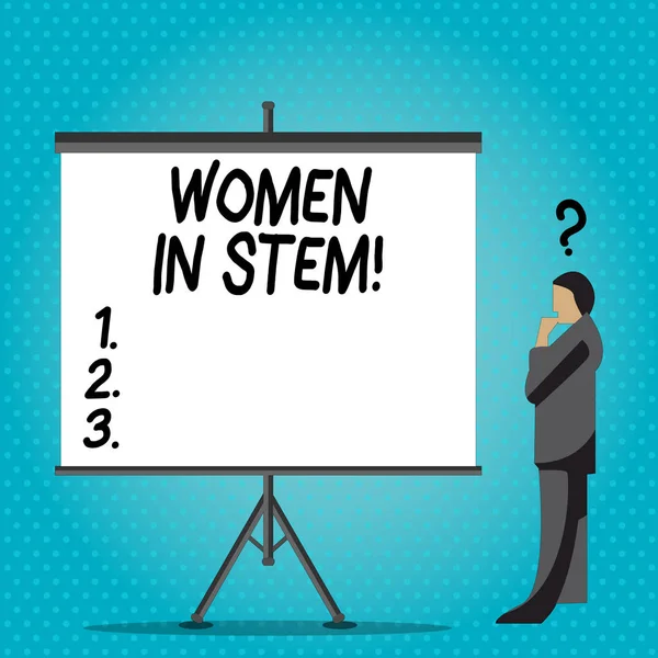 Написання тексту "Жінки в стовпі". Концепція значення науки технології інженерії математики вчений досліджень . — стокове фото