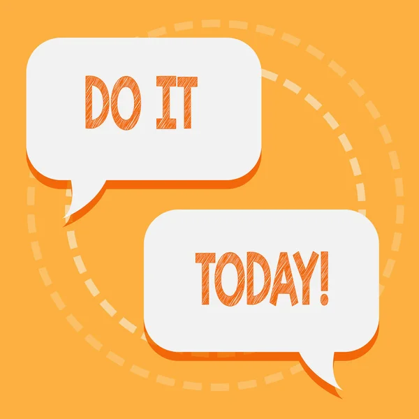 Text sign showing Do It Today. Conceptual photo Start working doing something needed now. — Stock Photo, Image