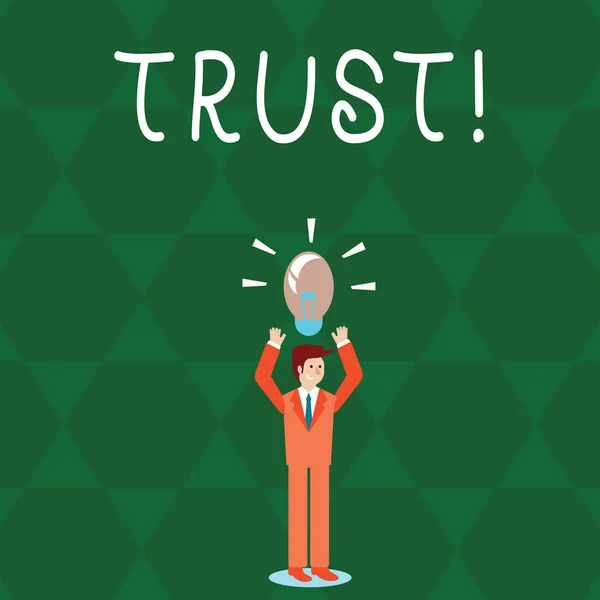 Κείμενο πινακίδα που δείχνει την εμπιστοσύνη. Εννοιολογική φωτογραφία πίστη στην αξιοπιστία αλήθεια ικανότητα εμπιστοσύνη. — Φωτογραφία Αρχείου