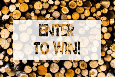 El yazısı metin kazanmak için Enter. Ödül ödül ödül bir Web sitesi şans Giveaway ahşap arka plan vintage ahşap vahşi mesaj fikirler niyetli düşünceler ziyaret ettiğiniz için verilen anlam kavramı.