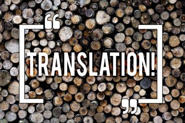 Word writing text Translation. Business concept for Transform words or texts to another language Wooden background vintage wood wild message ideas intentions thoughts. clipart