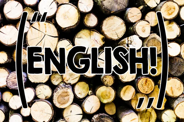 Text sign showing English. Conceptual photo Relating to England its People or their Language Wooden background vintage wood wild message ideas intentions thoughts. — Stock Photo, Image