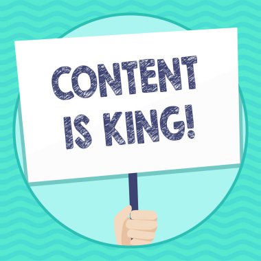 Word metin içerik kralı olduğunu yazma. Pazarlama odaklı büyüyen görünürlük olmayan ödemeli arama için iş kavramı el Holding boş beyaz afişini tarafından desteklenen kolu için sosyal farkındalık sonuçları.