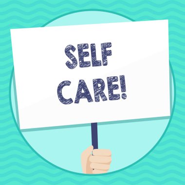 Word metin yazma kendi kendine iyi bak. Eyleme uygulama için iş kavramı koruma veya olanlar kendi sağlığını el Holding boş beyaz afişini tarafından desteklenen kolu için toplumsal bilinç geliştirmek.