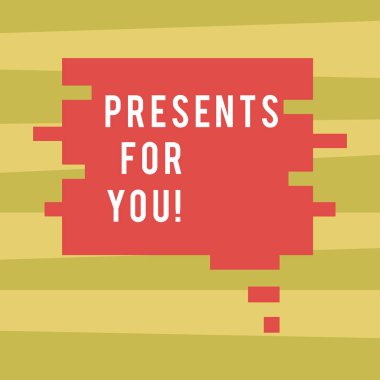 Hediyeler sizin için gösterilen metin işareti. Kavramsal fotoğraf vermek veya resmen ödül ya da törensel dışarı-in boş renk konuşma balonu bulmaca parça şekli fotoğrafta sunu reklamlar için seviyorum.