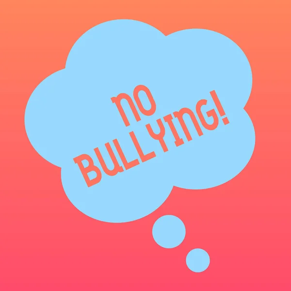 Handwriting text writing No Bullying. Concept meaning stop aggressive behavior among children power imbalance Blank Color Floral Shape Thought Speech Bubble photo for Presentation Ads. — Stock Photo, Image