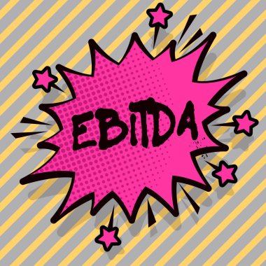 FAVÖK gösterilen not yazma. Kazanç önce faiz vergi Amortisman amortisman kısaltma dikenli mücadele ve çığlık öfkeli konuşma balonu anahat ile vitrine iş fotoğraf.