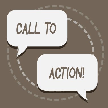 Eylemi çağırma gösterilen not yazma. İş fotoğraf vitrine teşvik sırayla bir şey elde etmek amacı ile sorun boş beyaz konuşma balonları görüşme Pastel zemin üzerinde.