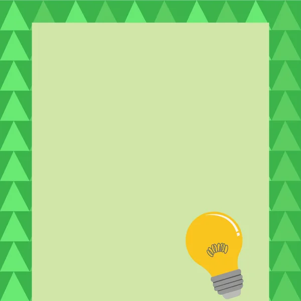 Bulb idé ikonen med glödtråd ovanpå Blank färgpapper. Glödlampa med spole tråd vila pastell skugga ombord. Kreativ bakgrund idé för tillkännagivande och uttryck. — Stock vektor