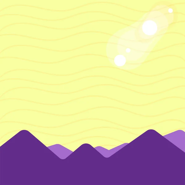 Paisaje al aire libre de coloridas montañas y colinas con eclipse lunar y solar. Idea de Antecedentes Creativos para Astrología, Eventos Temáticos y Promoción de Nuevos Productos y Servicios . — Vector de stock