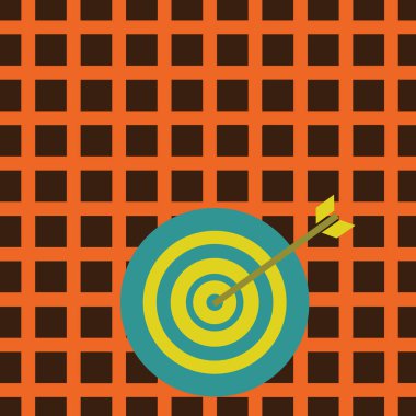 Renkli Dart tahtası Merkezi Bullseye isabet ok ile daire konsantrik tarzında. Yaratıcı arka plan fikir Yarışması, planlama ve pazarlama kavramı iş hedef hedefi için.