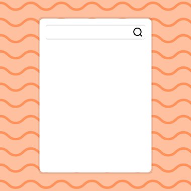 Arama çubuğu boş dikey beyaz ekran üzerindeki Büyüteç simgesiyle. Seyir için bilgi anahtar kelime yazarak arka plan fikri. Web araştırma kutusunu veri sonucu için Büyüteç ile.