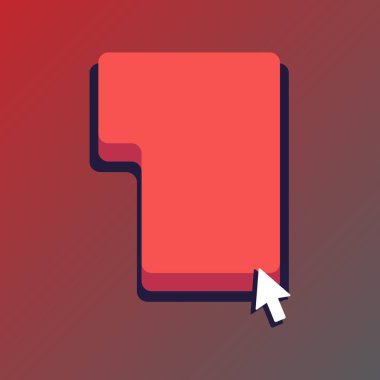 Küçük ok klavye buyurmak anahtar gölge ile dokunaklı. Boş kırmızı renkli tuş takımını gösteren imleç seçeneği girin. Anahtar arka plan basın veya tıklatın bilgisayar gezinti yönüne.