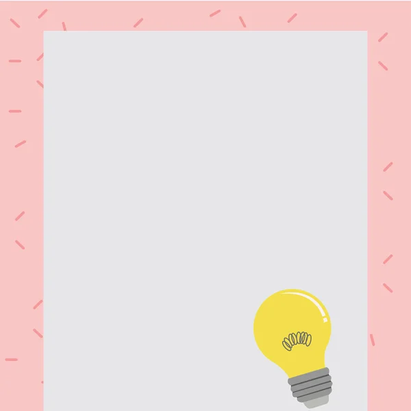 Glühbirnen-Ideensymbol mit Filament auf leerem Farbpapier. Glühbirne mit Spulendraht, der auf einem pastellfarbenen Schirmbrett ruht. Kreative Hintergrundidee für Ankündigung und Ausdruck. — Stockvektor