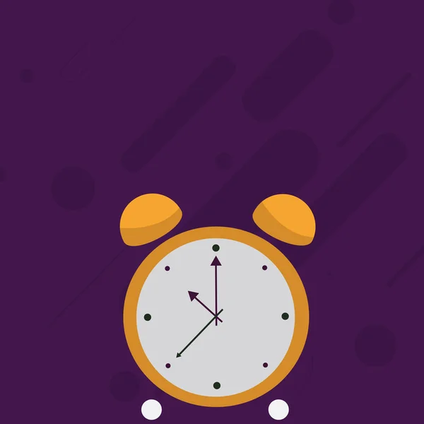 Εικονογράφηση Πολύχρωμο στρογγυλό αναλογικό επιτραπέζιο ρολόι ξυπνητήρι με κουδούνισμα και χέρι δευτερολέπτων. Δημιουργικό υπόβαθρο ιδέα για διαφήμιση, Οργάνωση, χρονοδιάγραμμα και χρόνου διαχείρισης παρουσίαση. — Διανυσματικό Αρχείο