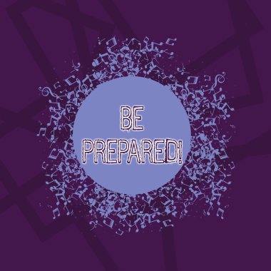 El yazısı metni hazırlıklı olun. Kavramı yapmak ya da bir şey ile anlaşma hazır anlamı en kısa sürede istediğiniz disarrayed ve jumbled müzik notları simge çevreleyen boş Colorful Circle.