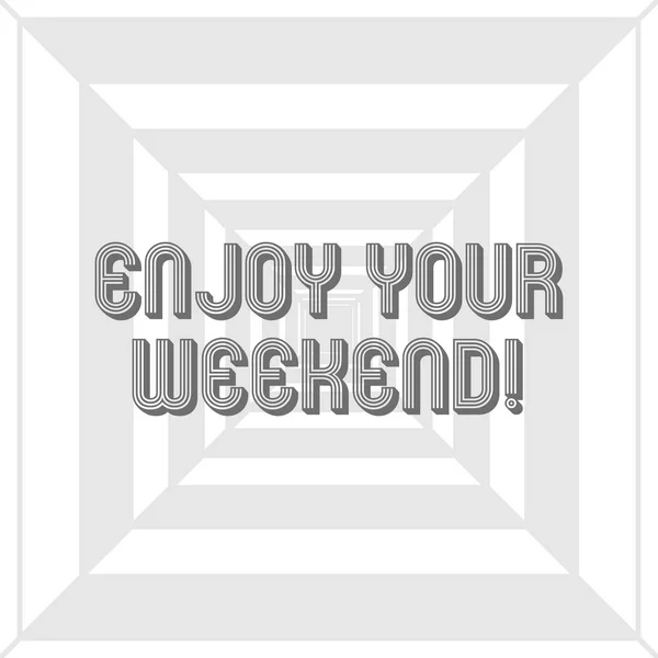 Writing note showing Enjoy Your Weekend. Business photo showcasing wishing someone that something nice will happen at holiday Concentric Pattern Creating Depth, Perspective and Optical Illusion. — Stock Photo, Image