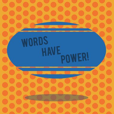 Kelimeler var güç gösterilen not yazma. İş fotoğraf vitrine yetenek enerji heal yardım için mütevazi engel ve yatay şerit yüzen ve gölge ile boş renk Oval şekil aşağılamak.