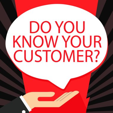 Kelime yazma metin müşteri soru biliyor musunuz. Hizmet için iş konsepti ilgili bilgi ile müşterileri tanımlamak bağış el Işareti simgesi ve konuşma kabarcık için Supine pozisyonda Palm up.