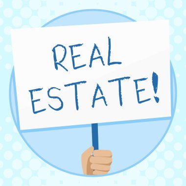 Kavramsal el gayrimenkul gösterilen yazma. İş fotoğraf metin özelliği boş arsa veya bina sosyal farkındalık idare tarafından desteklenen el Holding afişini oluşan sahibi.