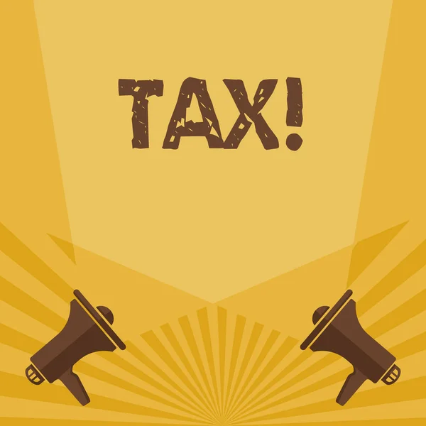 Írásbeli Megjegyzés adó mutatja. Üzleti fénykép bemutatják az adók kötelező fizetési bemutatja a kormányzati bevételek növelése a Spotlight Crisscrossing felfelé a kikiáltók, az emeleten. — Stock Fotó