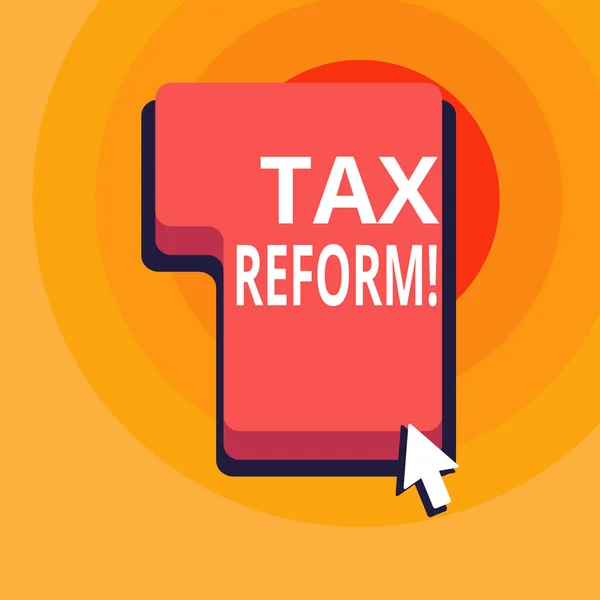 Conceptual hand writing showing Tax Reform. Business photo text process of changing way taxes are collected by government Direction to Press or Click Command Key with Arrow Cursor. — Stock Photo, Image