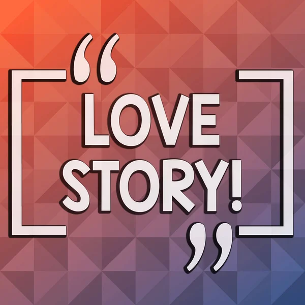 Parola di scrittura testo Love Story. Concetto di business per romanzo sulla relazione tra due dimostrazioni analisi Infinito Multi Tono Forma a Triangolo di Colore in Piramide Modello con Dimensione . — Foto Stock