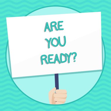Word metin çoğu Readyquestion yazma. Prepare için iş kavramı yüz yaklaşan iş için de el Holding boş beyaz afişini tarafından desteklenen kolu için sosyal farkındalık değiştirir.