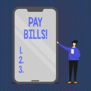 Kavramsal el faturaları ödemek gösterilen yazma. Giderleri toplam tutarı ücreti ödenmesi veya giderleri adam sunulması büyük Smartphone ise başka bir cep Holding iş fotoğraf metin listesi.