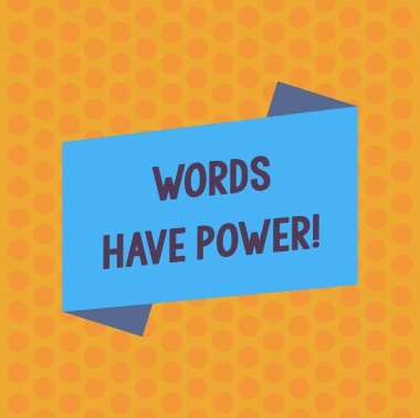 Kelimeler var güç gösterilen not yazma. İş fotoğraf vitrine onlar olduğu gibi yetenek iyileşmek yardımcı olmak için zarar veya birine boş renk katlanmış afiş şerit düz stil duyuru Poster zarar.