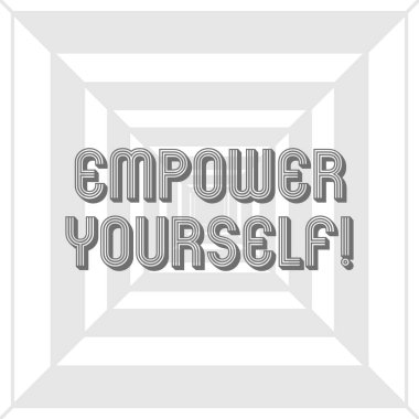 Kendinizi güçlendirin gösterilen not yazma. İş fotoğraf vitrine ayar gol hayatımızın kontrolünü ve konsantrik desen oluşturma derinlik, perspektif ve optik illüzyon seçimler yapma.