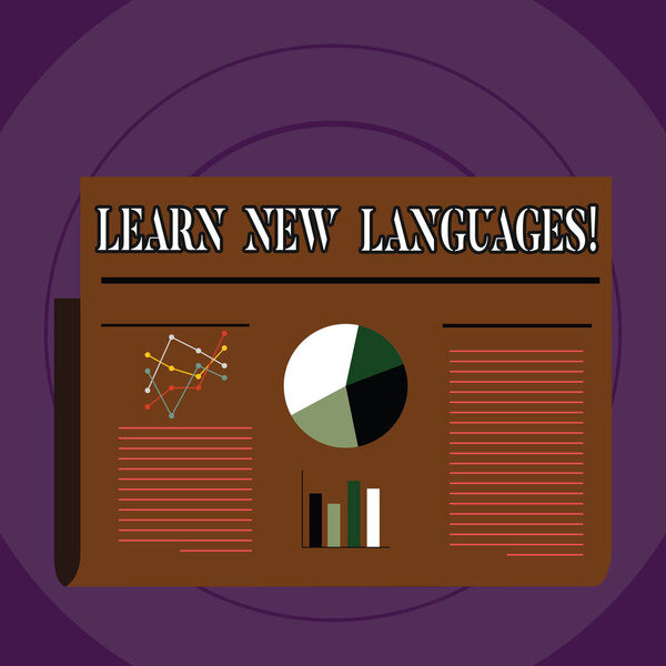 Концептуальное рукописное письмо, показывающее изучение новых языков. Разработка бизнес-фото-текста для общения на иностранном языке Красочный план оформления текстовой строки, бара и диаграммы пирогов
.