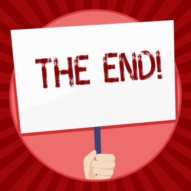 El yazısı metin End. Bir şey için zaman sonuç anlam kavramı yaşam el Holding boş beyaz afişini tarafından desteklenen kolu için sosyal farkındalık biten.