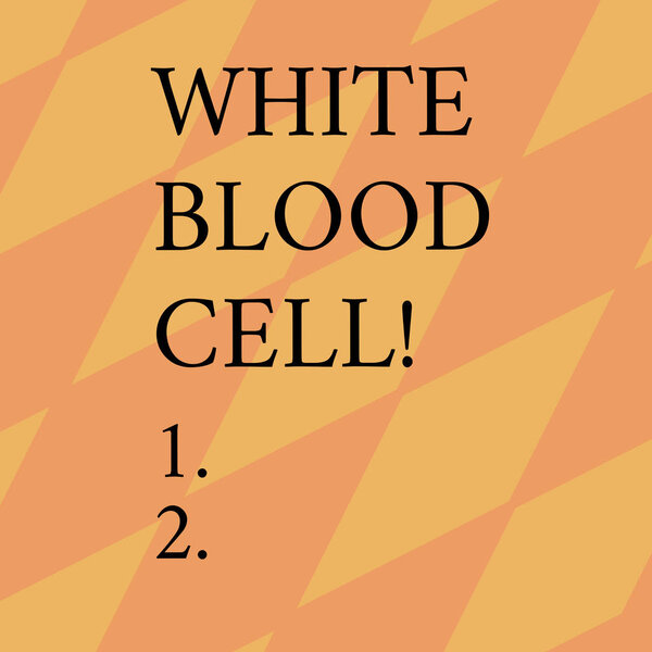 Word writing text White Blood Cell. Business concept for Leucocytes in charge of protect body from infections Geometrical Blank Color Diamond Shape in Diagonal Seamless Pattern.
