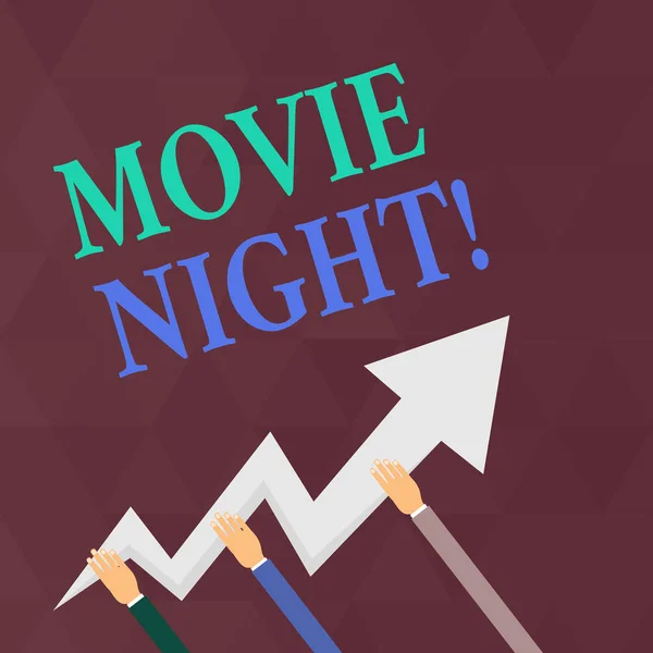 Conceptual Hand Writing Showing Movie Night. Business Photo Text