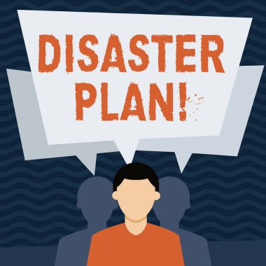 El yazısı metin afet planı. Onların kendi konuşma balonu örtüşen anlamı işlem veya kuruluşlar kurtarma yüzsüz adam yürütmek için yordamlar kümesi iki gölgeler her olan kavram vardır.