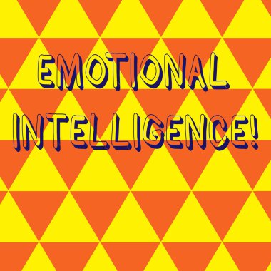 Duygusal zeka gösterilen not yazma. İş fotoğraf vitrine tanımlama yeteneği ve analysisage kendi ve diğer duygular tekrar üçgen çini düzenlenmiş turuncu ve sarı renk desen.