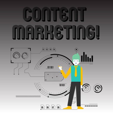 İçerik pazarlama yazma el yazısı metin. Yaratma ve videolar adam ayakta tutan kalem işaret için grafik diyagramı ile Seo işlemi kutsal kişilerin resmi olarak online malzeme paylaşım kavramı anlam içerir.