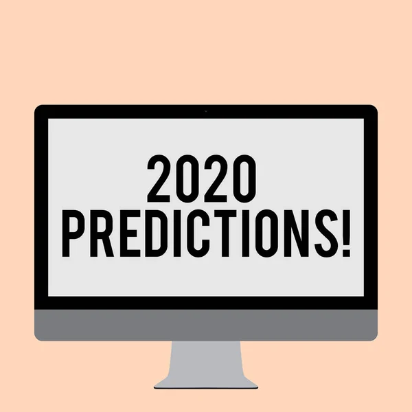 การเขียนข้อความ 2020 การคาดการณ์ แนวคิดทางธุรกิจสําหรับแถลงการณ์เกี่ยวกับสิ่งที่คุณคิดว่าจะเกิดขึ้นในอนาคตจอคอมพิวเตอร์สีขาวว่าง . — ภาพถ่ายสต็อก