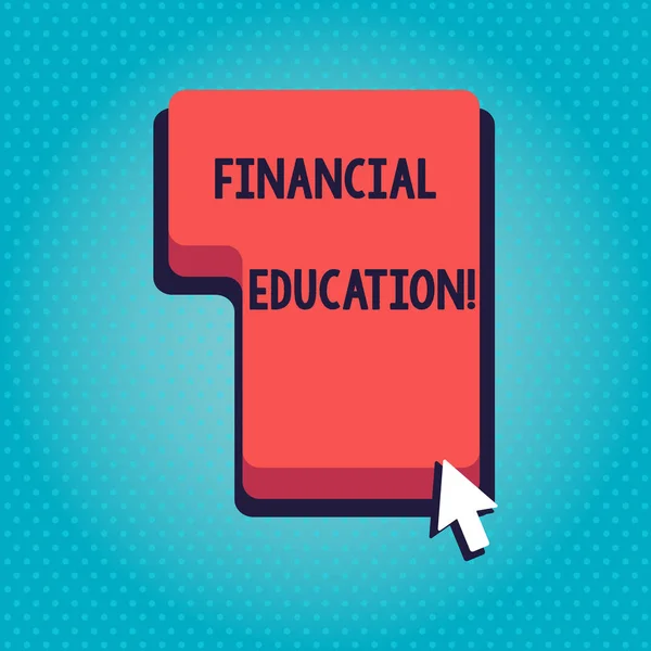 Aplikace Word psaní textu finančního vzdělávání. Obchodní koncept umožňuje individuální Rozhodujte s fnancial prostředky směrem k stiskněte nebo klepněte na příkaz červené klávesy se šipka kurzoru. — Stock fotografie