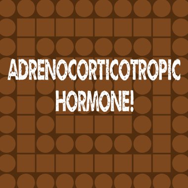 Word metin yazma Adrenocorticotropic hormon. İş kavramı hormon için hipofiz bezi korteks tarafından salgılanan Brown, kombinasyon kareler ve daireler şekillendirme konsantrik tarzı desen.