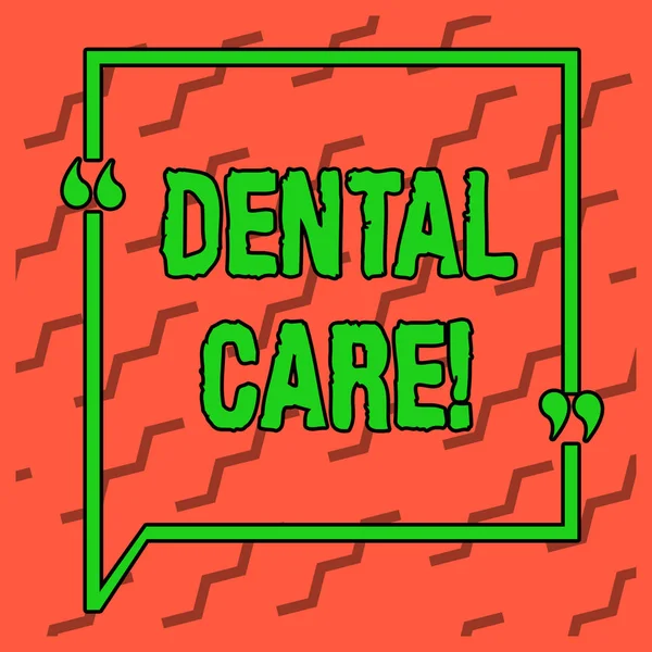 A fogászati ellátást bemutató írásjegyzet. Üzleti fotó bemutató fenntartása az egészséges fogak és utalhat a szájhigiénia két Tone narancs törött szaggatott vonalak felváltva ferde pozíció. — Stock Fotó