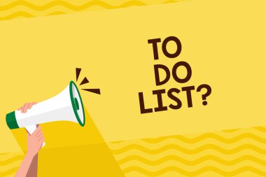 Word metin listesi soru yapmak için yazma. İş kavramı için gereken görevleri tamamlandı sipariş öncelik insan elini sıkıca tutarak bir megafon ses simgesi boş metin alanı ile düzenlenir..