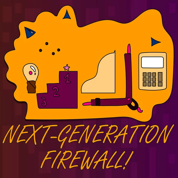 Tekst pisma ręcznego pisania Next Generation Firewall. Koncepcja znaczenie łączenia zapory z innych sieci filtrowanie zestaw ikon celem Professional dla planowania, awansu i uznania. — Zdjęcie stockowe